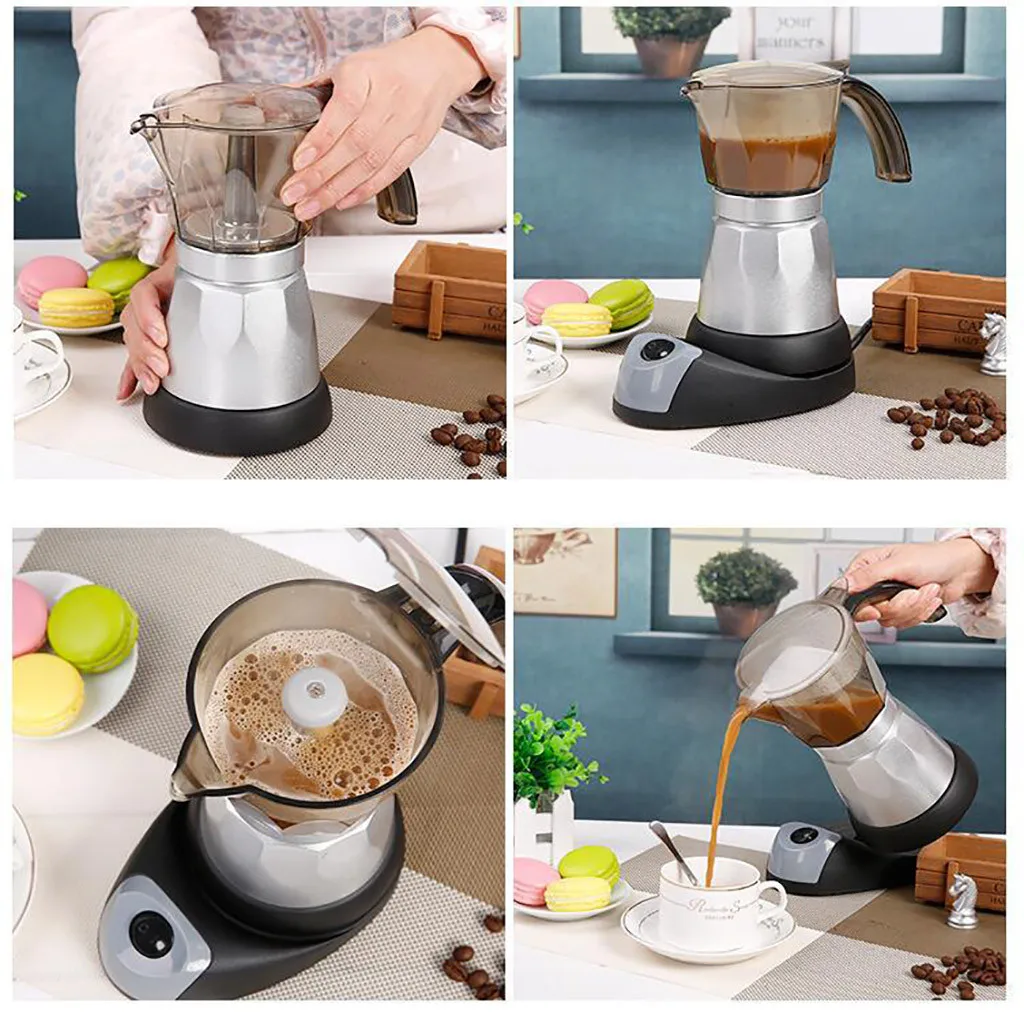 Электрическая Кофеварка Moka Pot Espresso Coffee Percolator 300 мл аксессуары для ЕС домашний