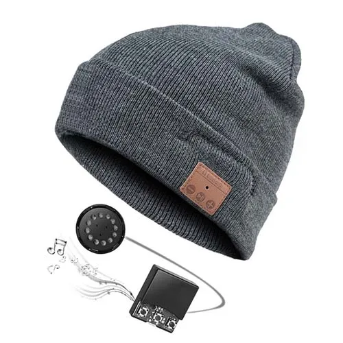 JINSERTA Беспроводной шапка c наушниками Bluetooth Музыка Смарт Кепки BT V4.2 видов спорта на открытом воздухе стерео гарнитура Динамик с микрофоном Поддержка громкой связи - Цвет: 003-dark-grey