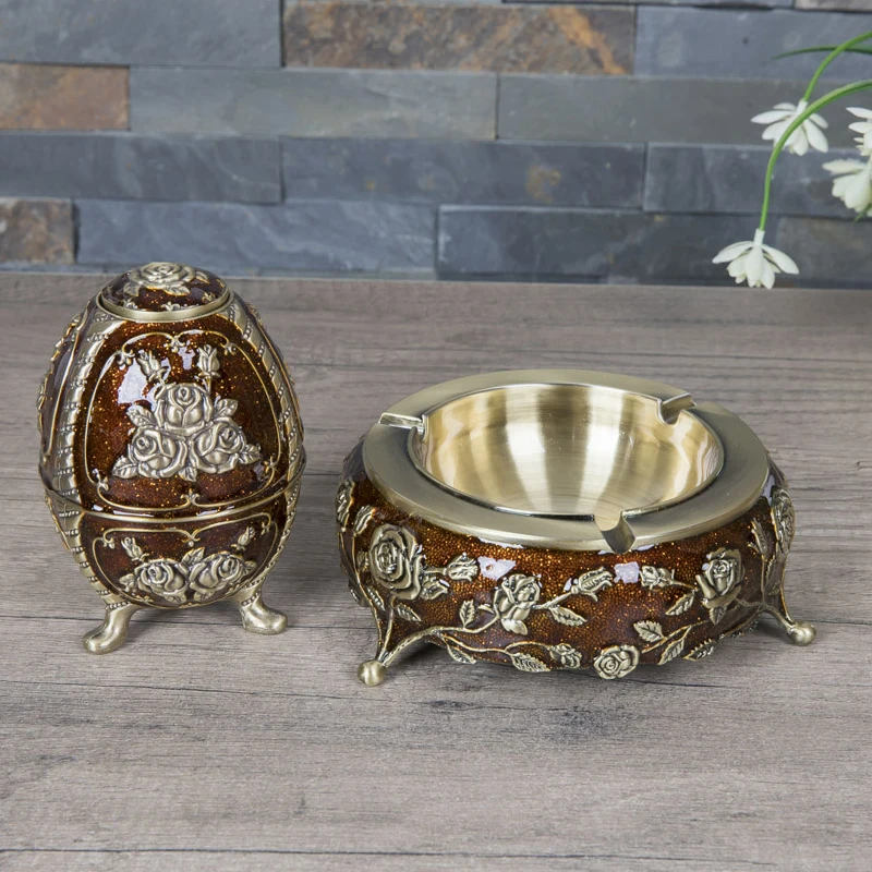 

2Pc/set christmas decorations for home christmas metal teethpicker holders + metal ashtray TZ010
