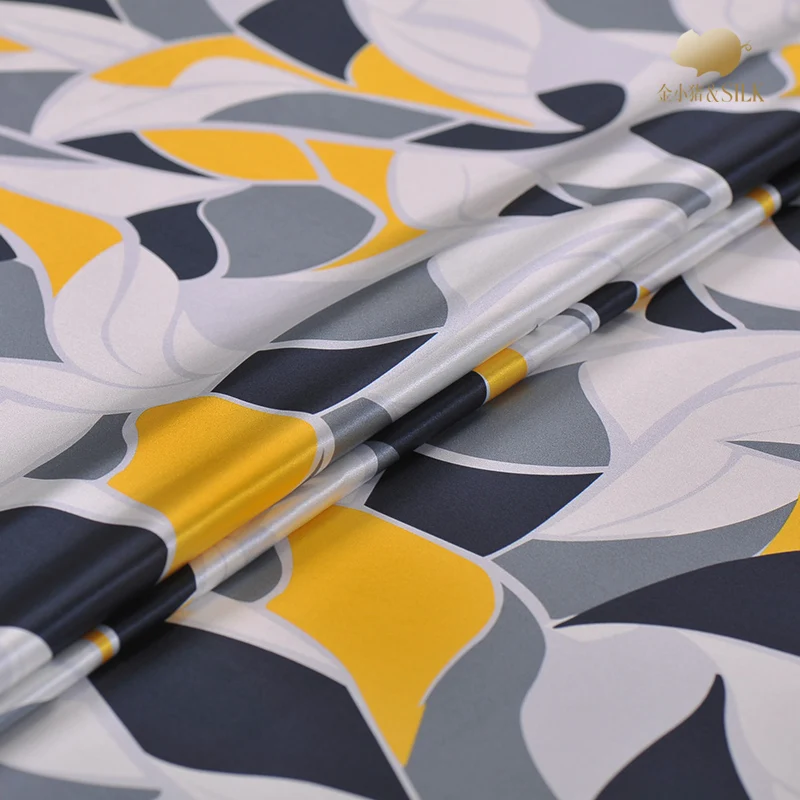 19 мм цифровая струйная стрейчевая шелковая атласная ткань шарф постельное белье