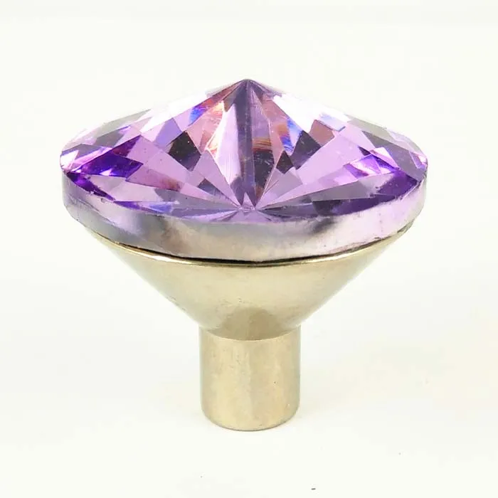 10 шт./лот 30 мм хрустальные сверкающие детские ручки и для ящика шкафа фиолетового