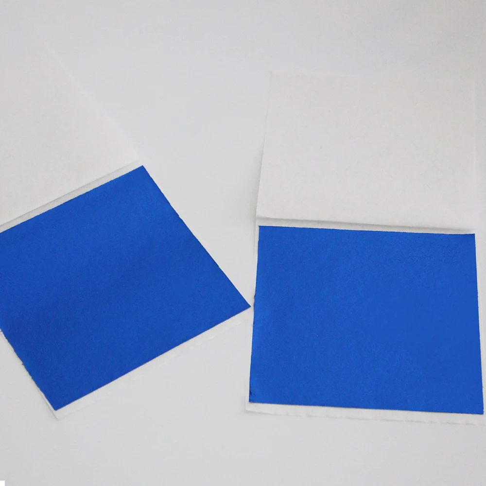 100 шт. синий лист блестящий имитация золотого листа 8х8 5 см сплав фольги стены