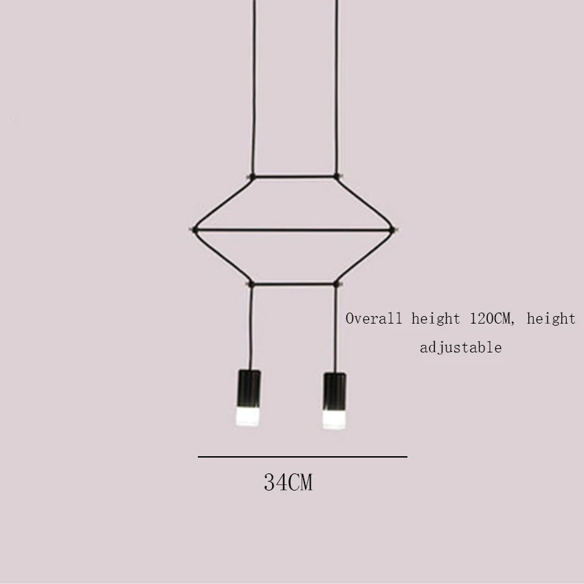 Скандинавские Геометрические линии Led люстра современная гостиная ресторан Крытый Декор подвесной светильник - Цвет абажура: 2 Head