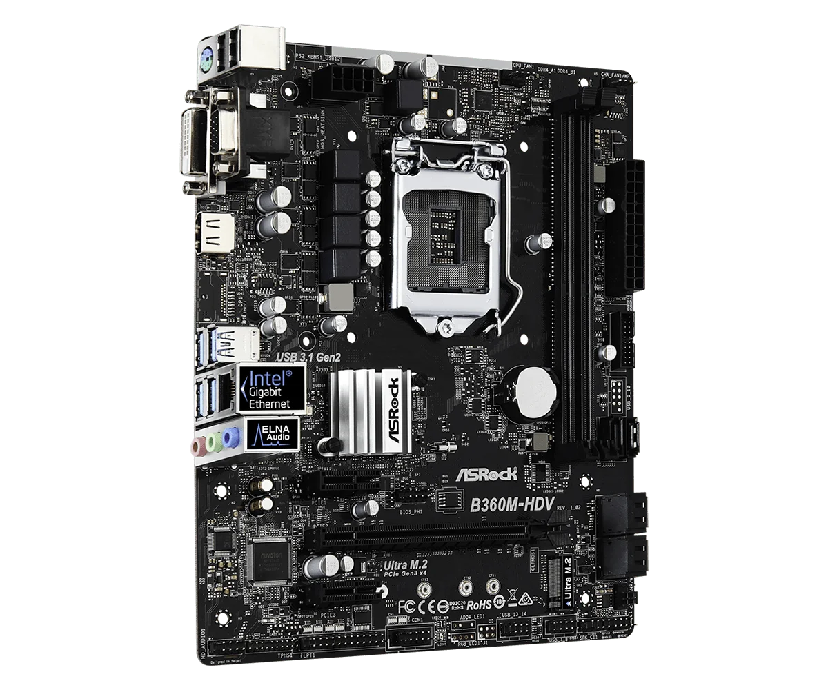 ASROCK B360M-HDV восьмиядерная плата LGA1151 DDR4 с поддержкой 8700 | Компьютеры и офис