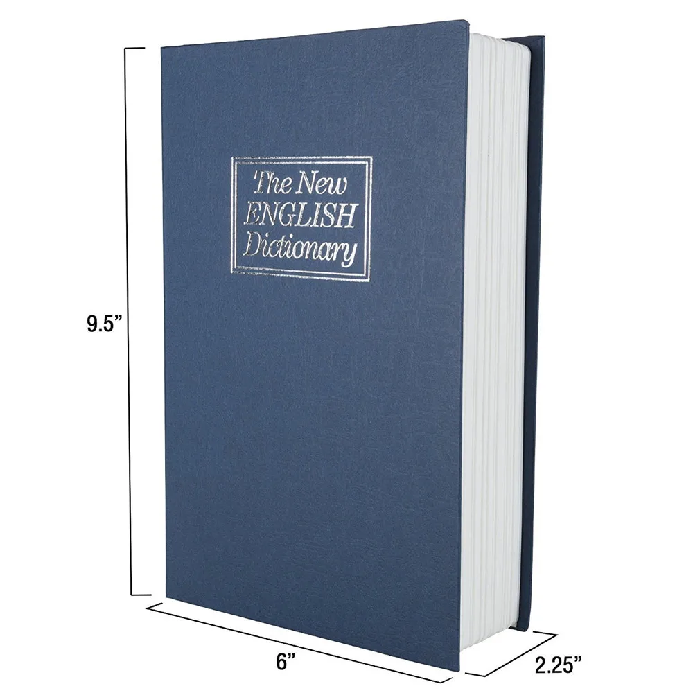 Lock Box с ключом утечки Книга Безопасный Портативный Сейф английский словарь