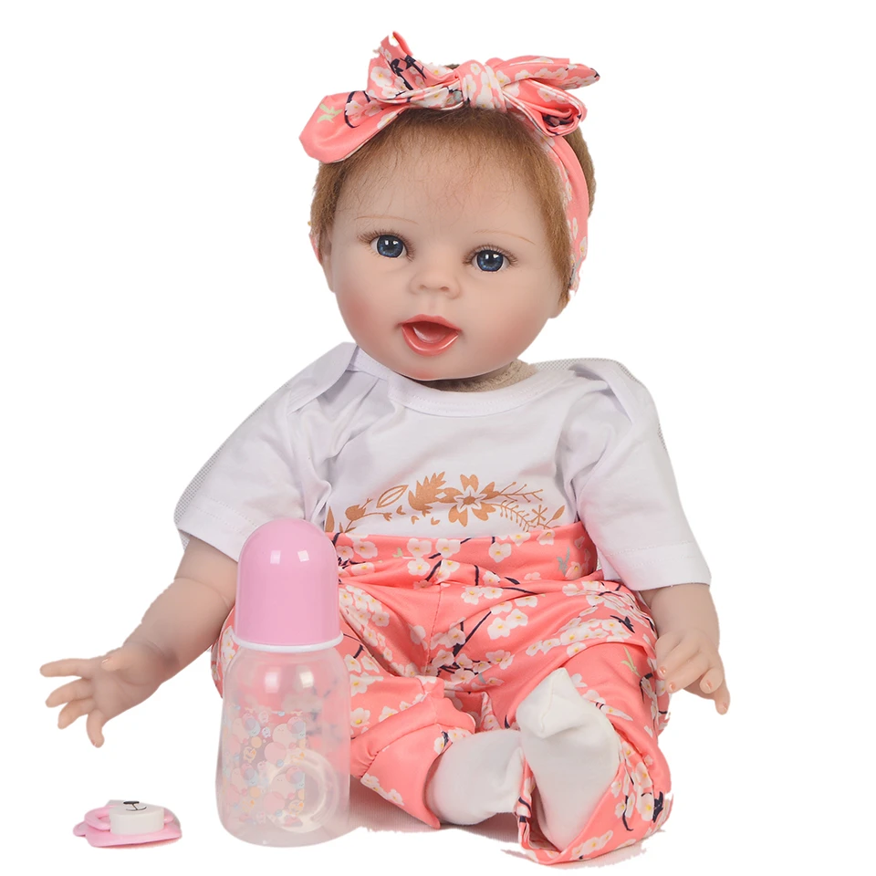 

22inch 55cm Silicone Reborn bebe adorable Doll Toys Realistic Newborn Princess Babies Doll Lovely Birthday Gift Present for sale