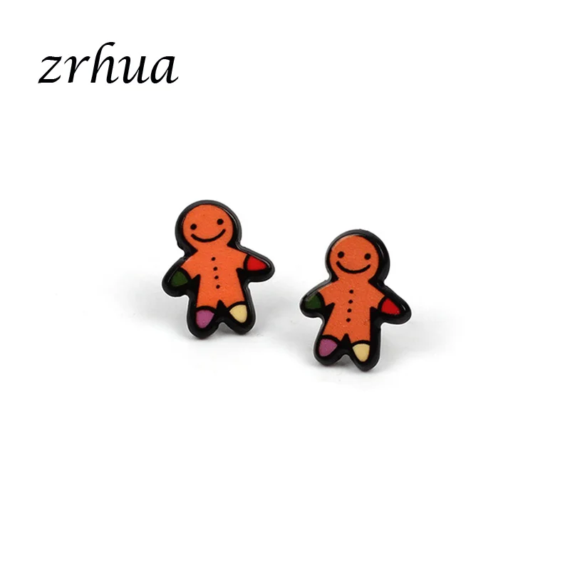 ZRHUA новые модные женские милые серьги-гвоздики со снеговиком на Рождество и Хэллоуин для женщин и девочек, модные ювелирные изделия, милые аксессуары для девочек