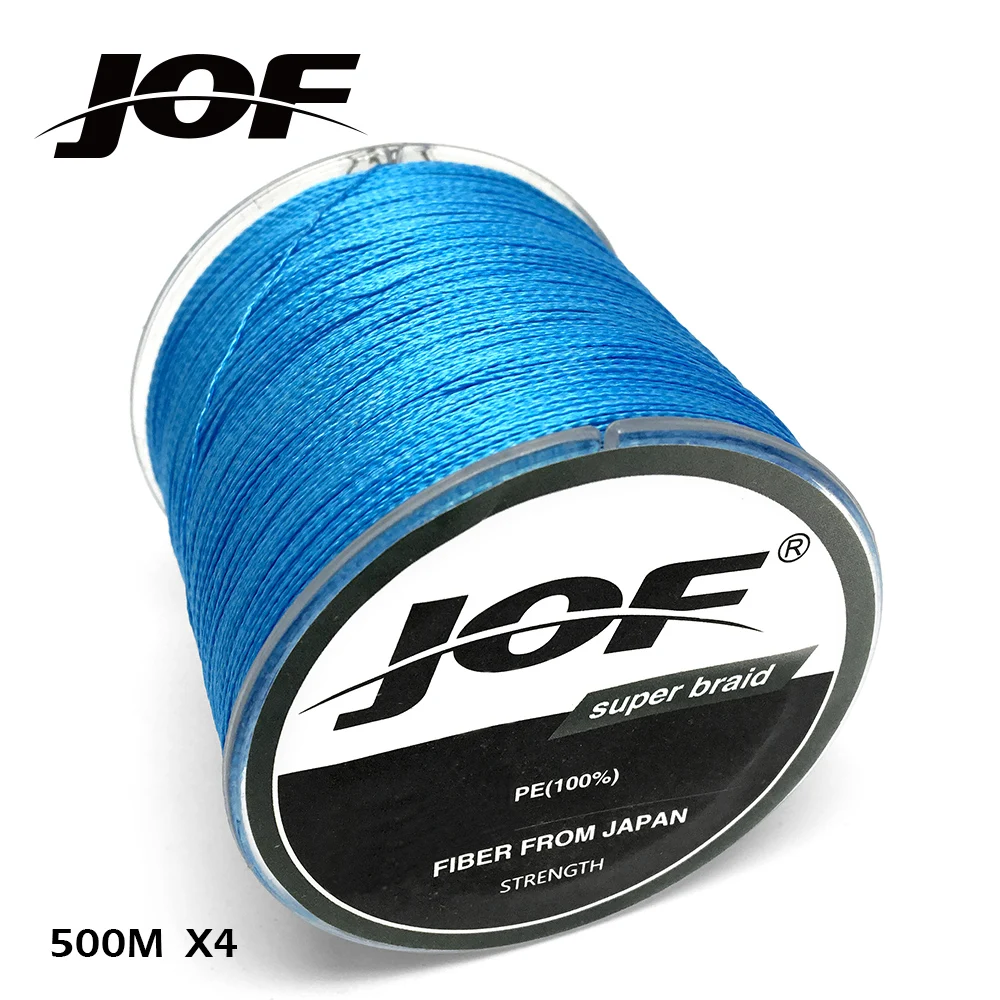 JOF 4 нити 100 м 150 300 500 1000 PE синяя плетеная леска для морской рыбалки ловля морского
