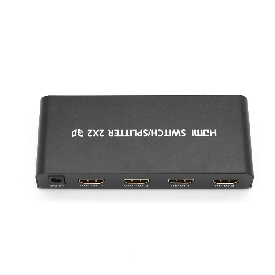 2x2 HDMI переключатель сплиттер 2 в Выход конвертер адаптер с дистанционным