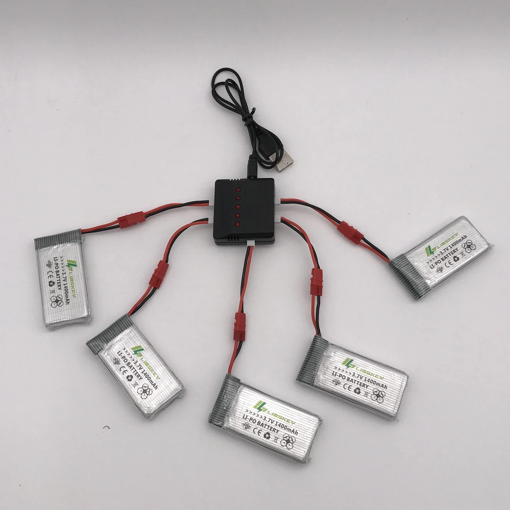 Limskey 3,7 V 1400mAh LiPo батарея для SYMA X5SW X5SC X5HW X5HC X5UW батарея с зарядным устройством RC Drone 3,7 V 1400 mah Lipo батарея