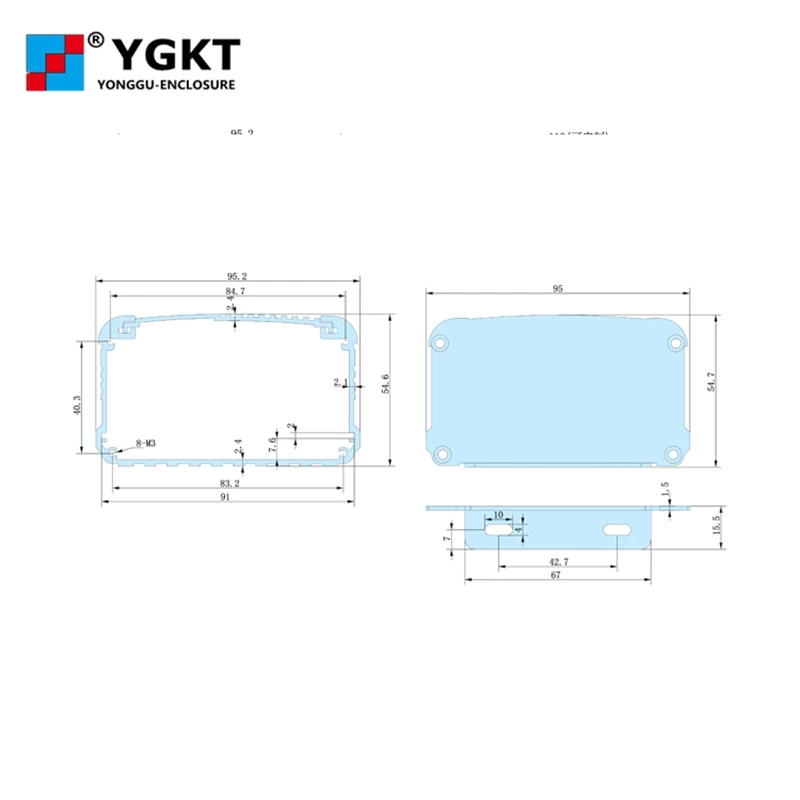 YGK 006 1 95*55 130/3.74 ''* 2 17'' * 3 15 ''(wxhxl) мм алюминиевое экструзионное