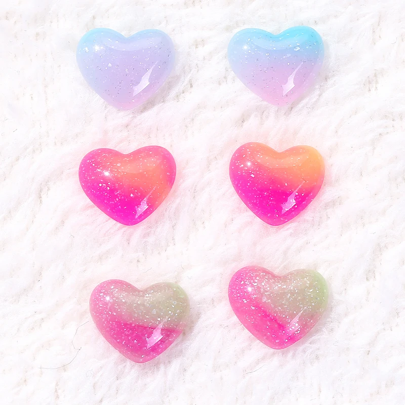 20 шт 11 мм Смешанные Kawaii позолоченные сердца плоские резиновые Кабошоны для телефона Deco. Аксессуары для скрапбукинга DIY