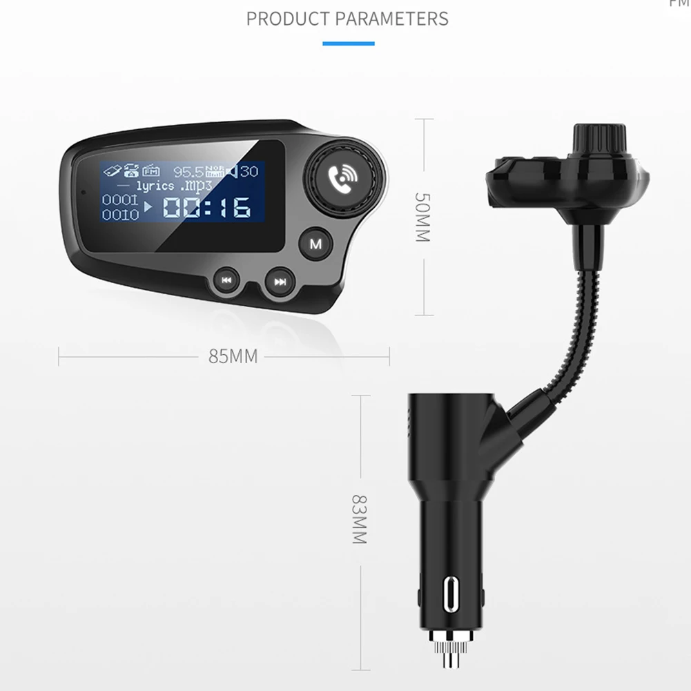 Fm-передатчик беспроводной Bluetooth FM модулятор громкой связи автомобильный комплект Автомобильный MP3 аудио плеер USB Автомобильное зарядное устройство с ЖК-дисплеем