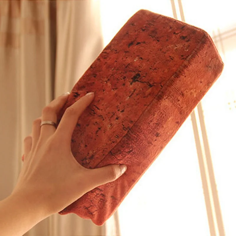 Red Solid Brick Твердые и полые кирпичные подушки для дивана с сердечником офисная пародия игрушки домашний Автомобиль Высокое качество Подушка для сиденья креативная квадратная подушка - Цвет: Red Solid Brick