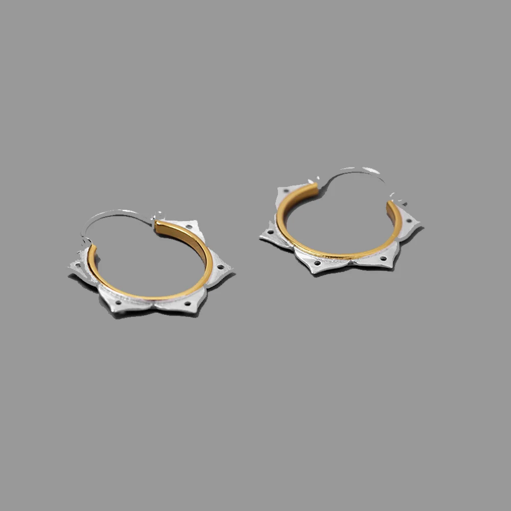 LARGERLOF Real 925 Silver Earrings Jewelry Hoop Feather Fine Handmade Vintage For Women Eg491131 | Украшения и аксессуары