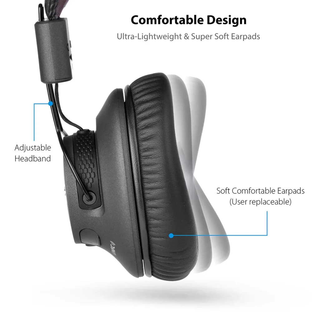 Avantree Bluetooth 5 0 складные наушники Hi-Fi стерео Беспроводная гарнитура с микрофоном APTX