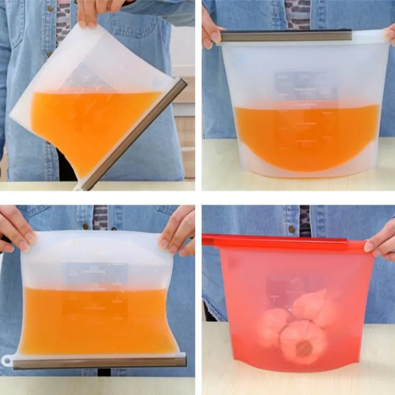 1 шт. многоразовый вакуумный силиконовый Пакет для хранения продуктов 1000