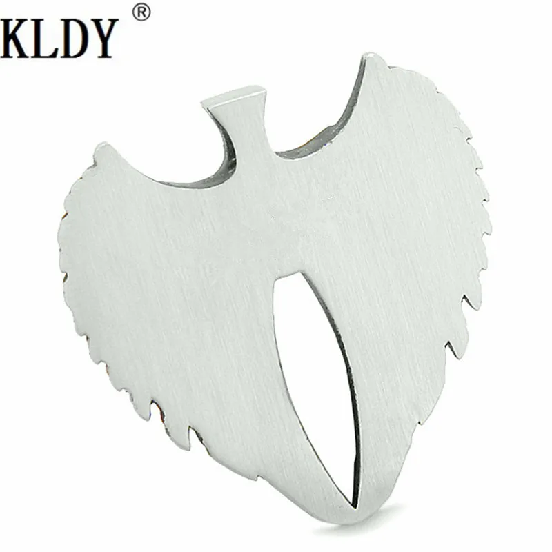 Кулон KLDY из нержавеющей стали с крыльями ангела амулет Имитация черного оникса