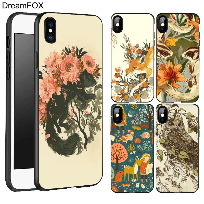 DREAMFOX K222 teagan Белый Черный Мягкий ТПУ силиконовый чехол для Apple iPhone 11 Pro XR XS Max X 8 7 6 6S