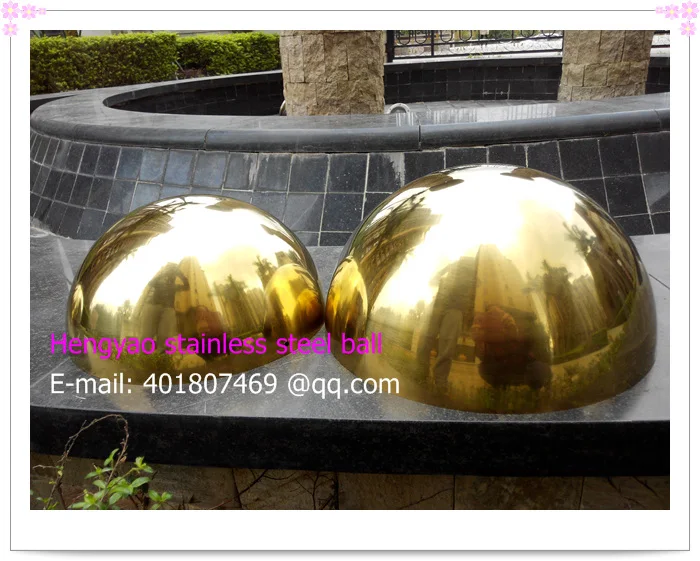 

38 mm diameter, 201 stainless steel gold hemisphere, hollow hemisphere, metope adornment,plating titanium