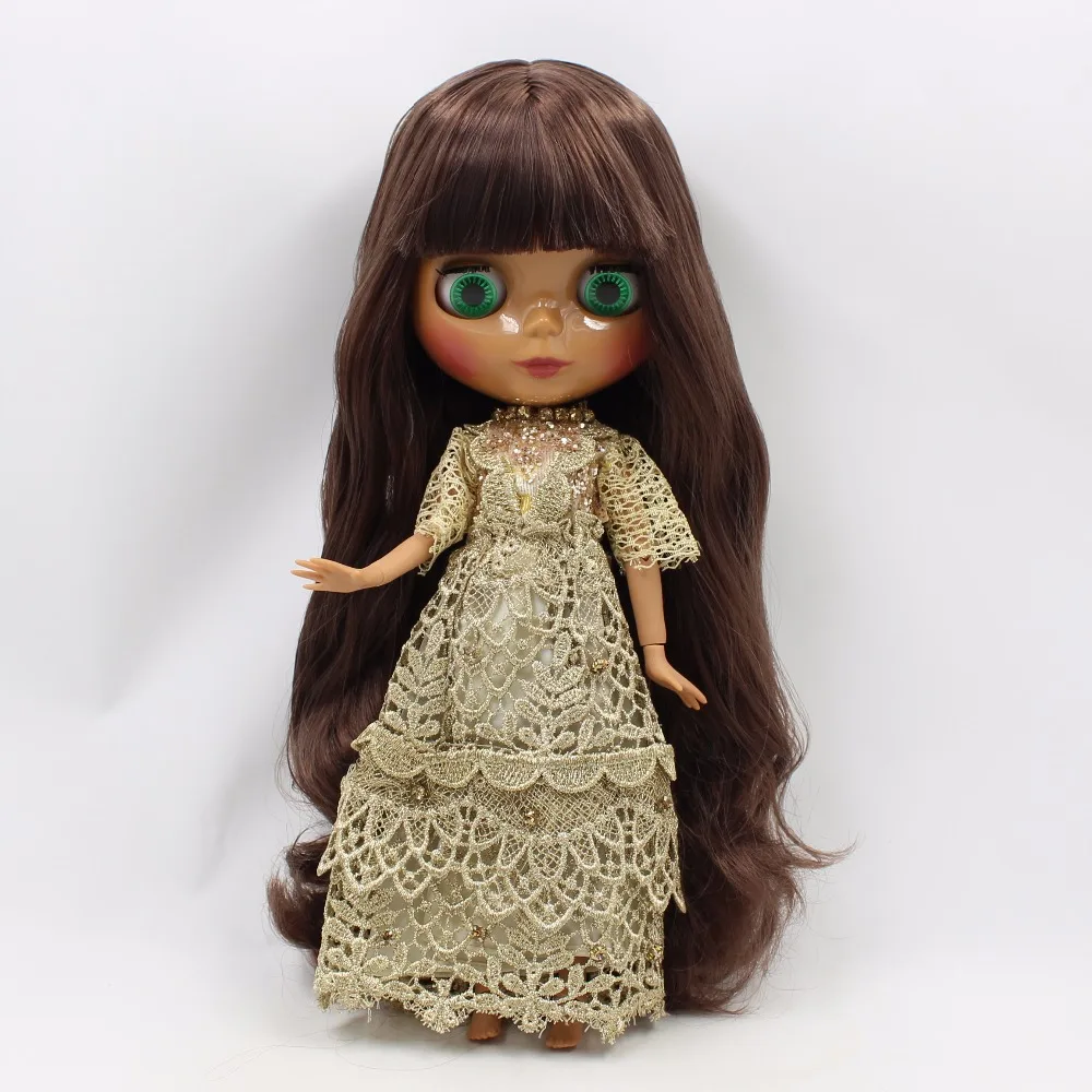 Ледяная кукла DBS Blyth коричневые волосы темный кожный сустав тело 30 см игрушка 1/6