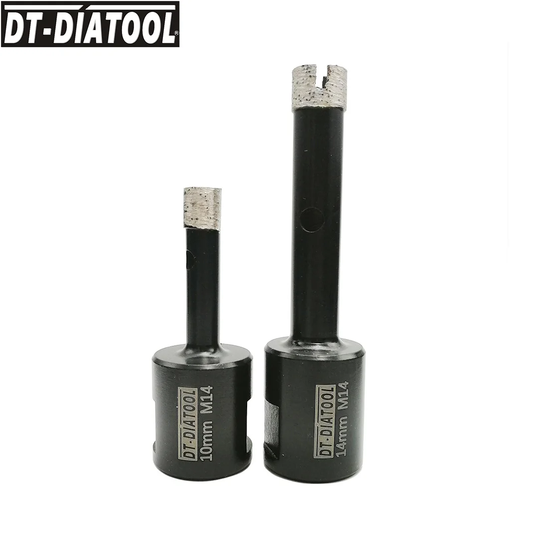 DT-DIATOOL 2pcs/set Diamond Wet Welded Drilling Core Bits M14 Thread Solid Segments Drill Hole Saw for Granite dia 10+14mm