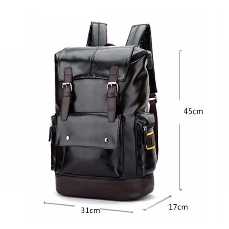 Новый модный мужской рюкзак из искусственной кожи мужские рюкзаки Вместительная
