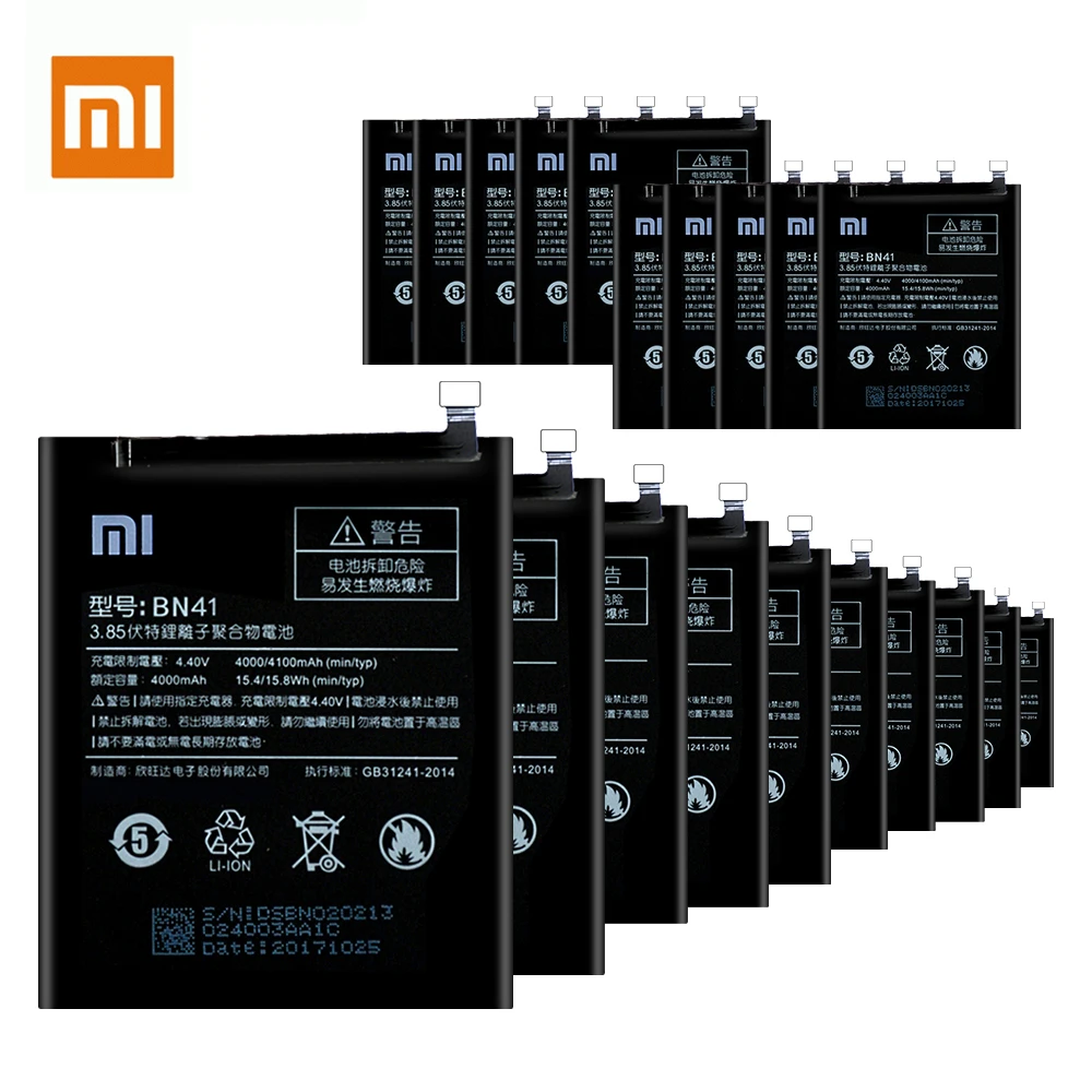 Оригинальный сменный аккумулятор BN41 20 шт. для Xiaomi Redmi Hongmi Note 4 / 4X MTK Helio X20 4000 мАч