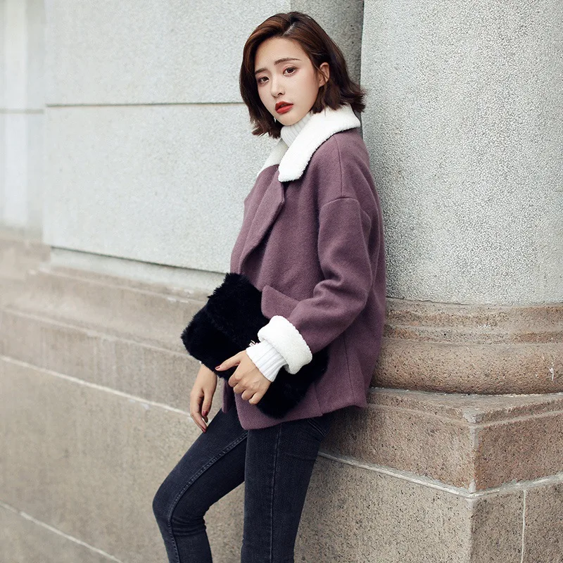 Повседневное модное длинное шерстяное зимнее пальто теплое облегающее Короткое