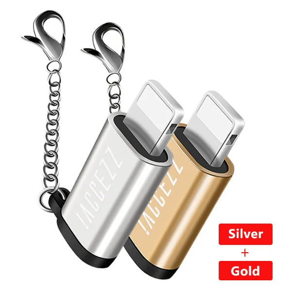 2PC ACCEZZ Micro USB Женский адаптер для освещения для iphone X XS XR 6S 7 5 Plus синхронизация данных Зарядка OTG конвертер с брелоком - Цвет: 2PC