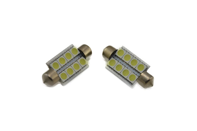 Универсальный 2 шт. 6 10 8 5050 SMD светодиодный 39 мм белый интерьер автомобиля