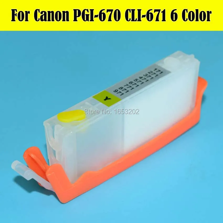Лучше всего! 6 цветов/комплект 670 671 PGI-670 CLI-671 картридж для принтера Canon PIXMA MG7760 с