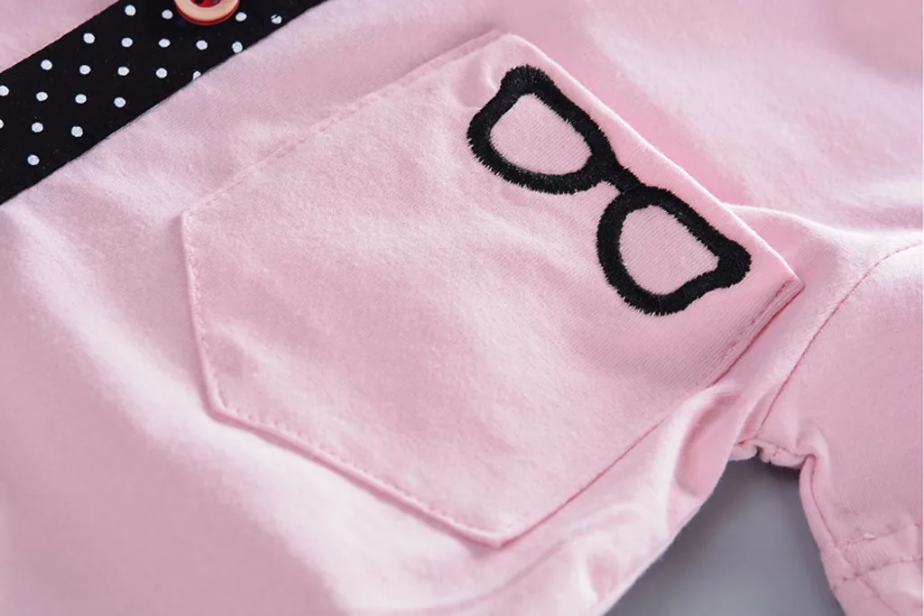 

Telotuny boys set kids clothes toddler kids boys short sleeve bowtie sunglass print t-shirt tops+pants outfits boys clothes #40