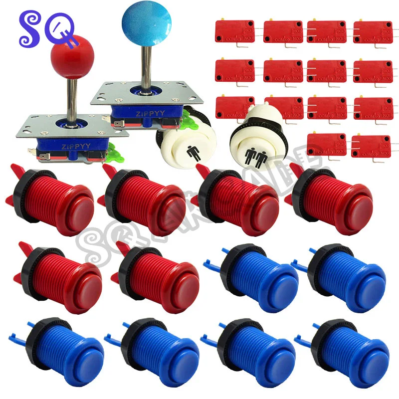 

DIY Arcade game parts PC of Zero Delay Arcade DIY Kit Mame Sanwa type Joystick + American style Push Buttons Multi-color