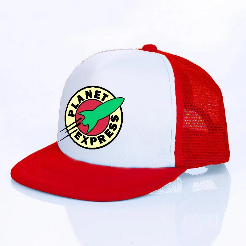 YF10701 Planet Express Rocket Ship Outdorr Mesh Hat For Men Women Futurama Bender Meme Snapback Caps Combat Robot Trucker Cap YF107 - Цвет: YF10701