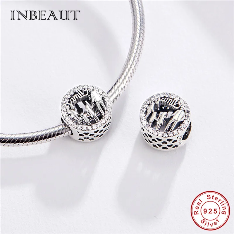INBEAUT/100% Стерлинговое Серебро 925 пробы Белый CZ для папы мамы дочки сына бусы