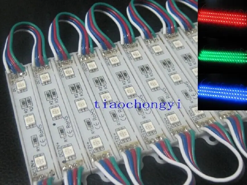 

20pcs 3 LED RGB 5050 SMD Module Waterproof Light Lamp Strip DC 12V