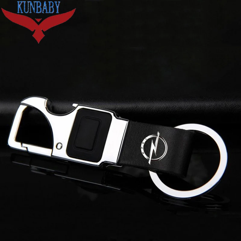 KUNBABY новый модный металлический Кожаный Автомобильный Брелок держатель с LED