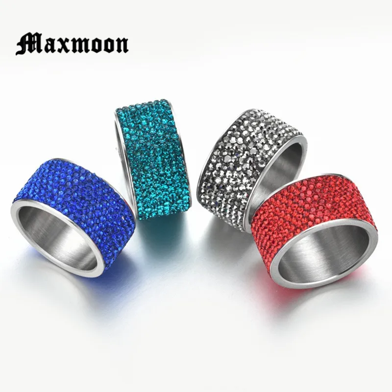 Женское кольцо из нержавеющей стали Maxmoon элегантное обручальное с 8 рядами