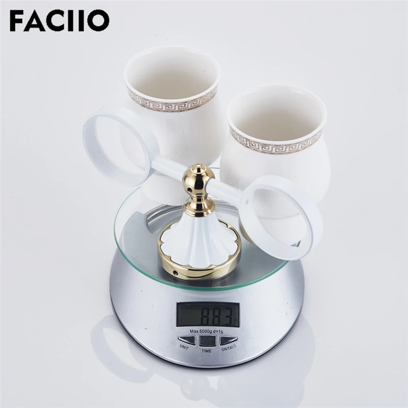 

FACIIO Antique Toothbrush Cup Holder Bathroom Accessories Wall-mounted Double Cup Holders Sets Teeth Brush Holders Shelves 5855