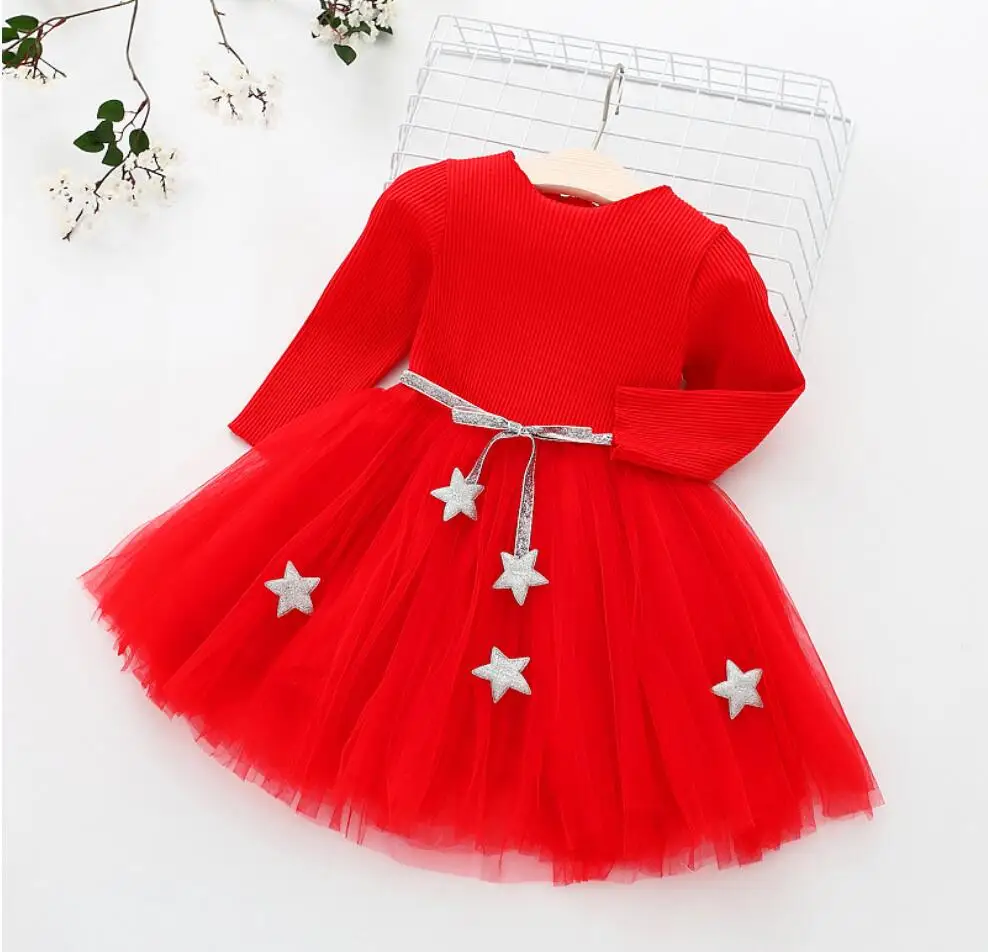 Baby Girl Clothes Children Leisure Keep Warm Princess Dress Autumn Winter Toddler Kids Christmas Gifts Knitting Clothing | Детская