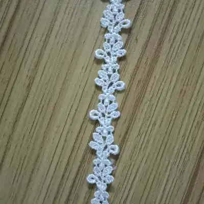 White width 1.3CM 3 ярда черное белое кружево, лента, тесьма, ширина 1,3 см-4,6 см, отделочная ткань, сделай сам, вышитый сетчатый шнур для шитья, украшения, Африканское кружево - Цвет: White width 1.3CM