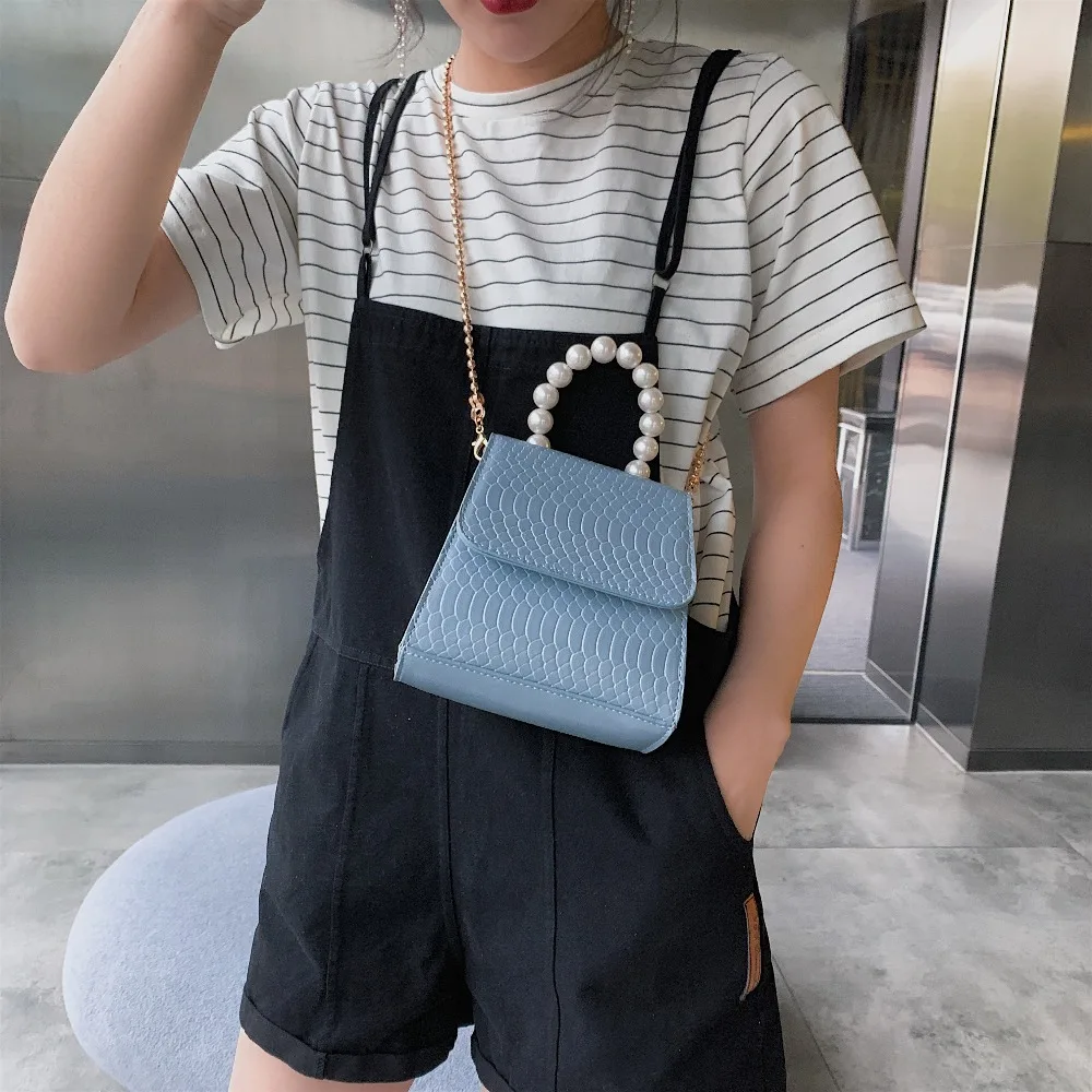 Сумка мессенджер из искусственной кожи с рисунком крокодила сумка жемчужной