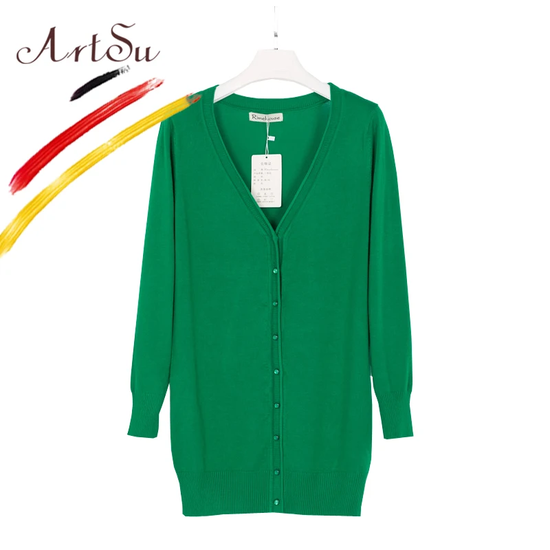 Женский длинный кардиган с V образным вырезом и длинным рукавом|cardigan casual|long