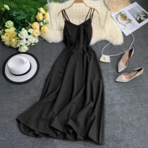 

2019 sexy long dresses casual summer backless Women dinner elegant Solid color elegant Beach Strap Party Maxi Female Vestidos
