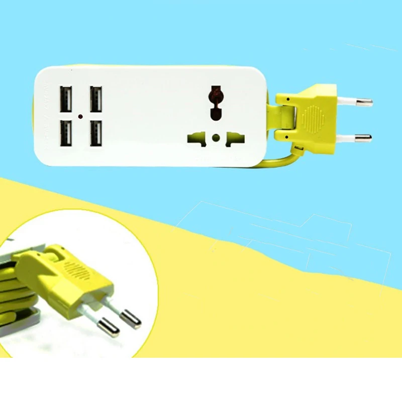 

Удлинитель с вилкой для ЕС/Великобритании, 1,5 м, с 4 USB-портами 5 В, 2 А