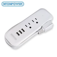 ntonpower portable travel power strip 2 ac 3 usb electric plug with us socket 38 cm short extension cord mini travel charger