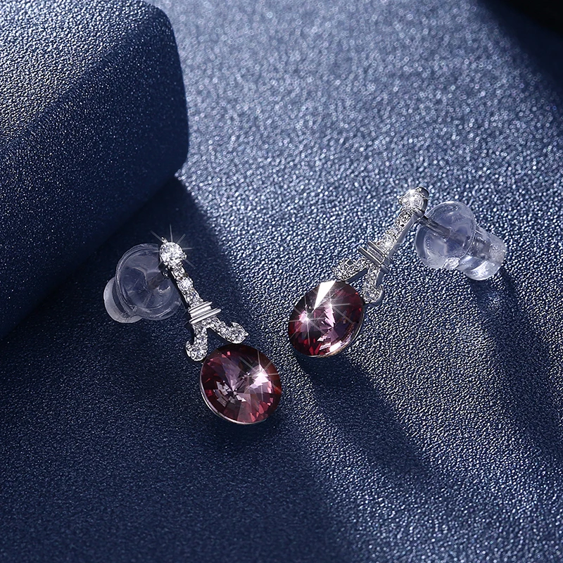 Женские серьги-гвоздики из серебра 925 пробы с кристаллами SWAROVSKI | Украшения и
