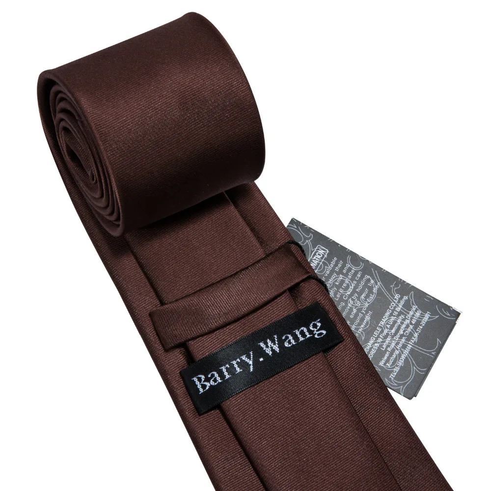 Мужской однотонный галстук Barry.Wang коричневый модный деловой для свадебной