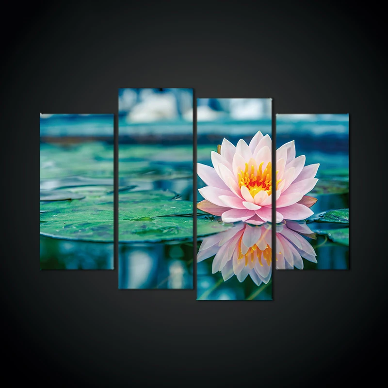 

4pcs 5d diy diamond lotus flower full square drill diamond embroidery rhinestones painting kit triptych painting H394